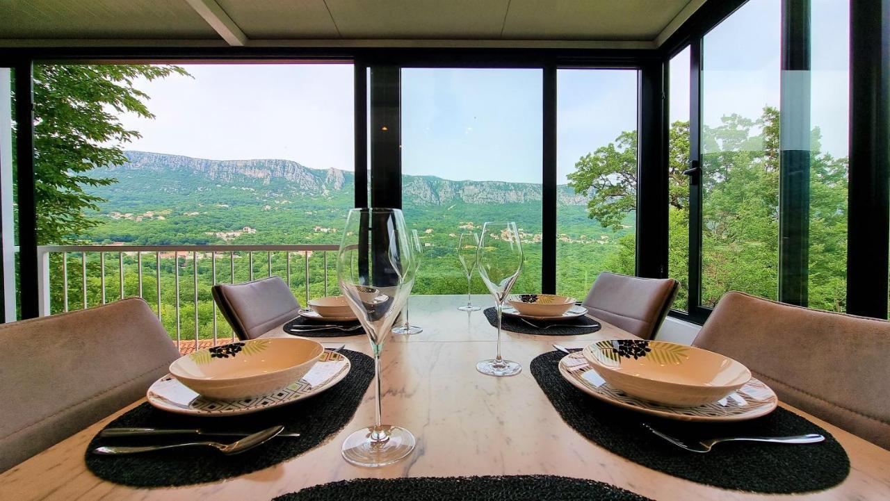 Amazing Sea-Mountain Valley View House With 3 Terraces And Huge Chill Gardens, 5Min From The Sea! Bribir  Buitenkant foto